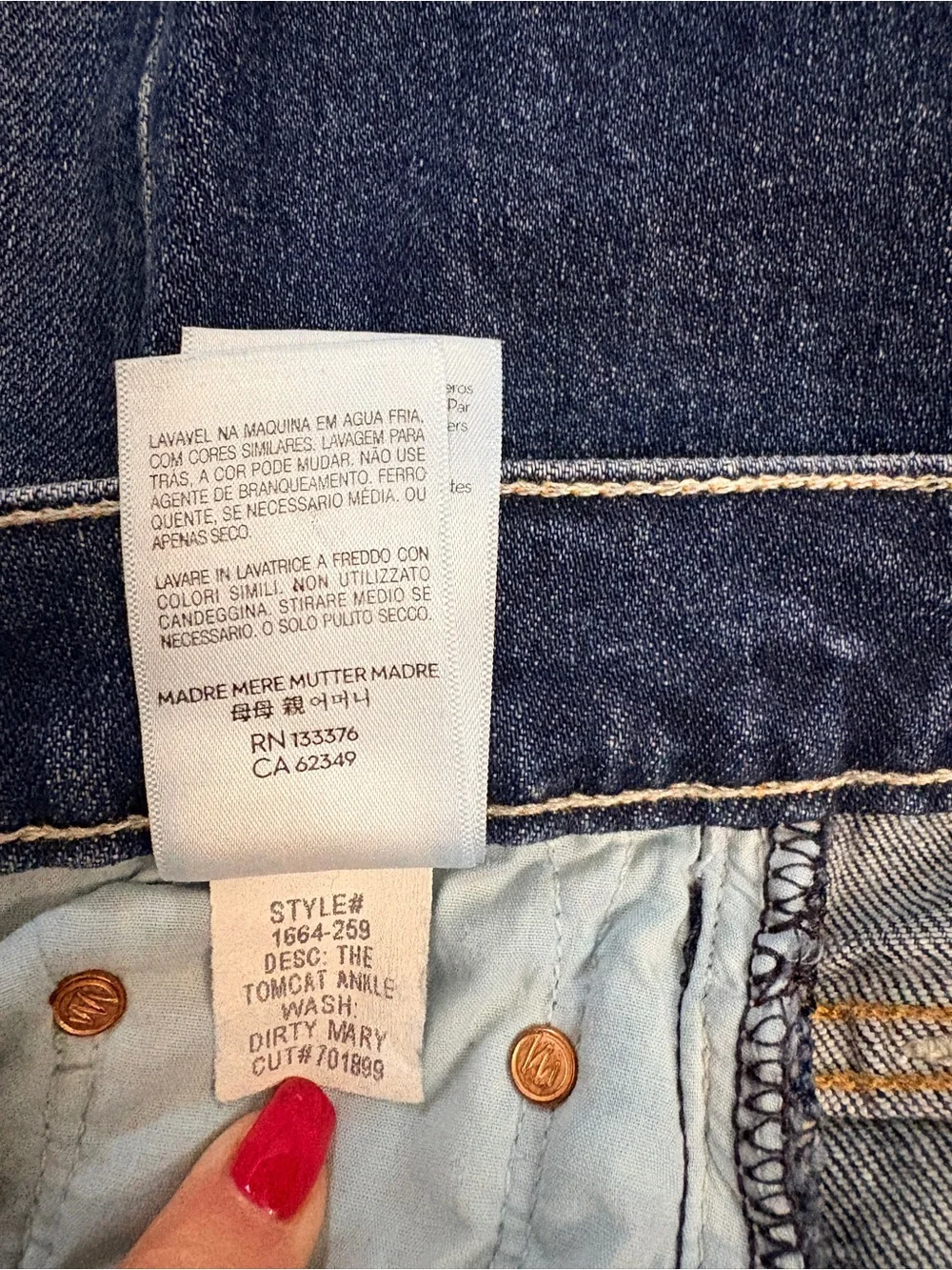 MOTHER The Tomcat Ankle Straight Leg in Dirty Mary Wash Size 26
